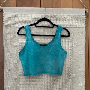 Forever 21 blue tie dye crop top